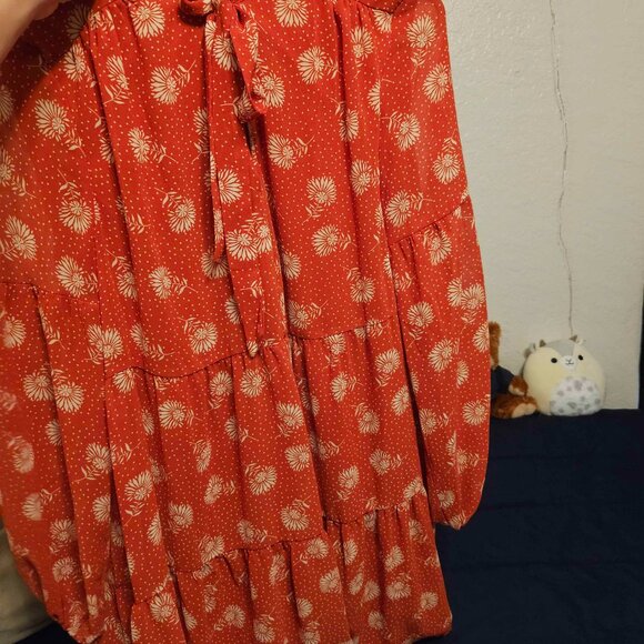NEVER WORN Luxology RED FLORAL DRESS S - Picture 2 of 3